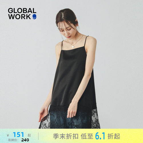 GLOBAL WORK 吊带女2026夏季新款蕾丝拼接无袖吊带衬衣671839