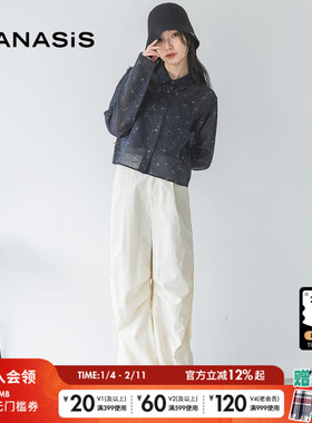 JEANASIS休闲裤女2025春季时尚直筒纯色通勤阔腿裤105259