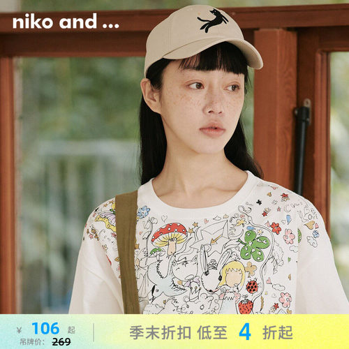 nikoand...联名猫猫可爱鸭舌帽