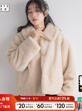 LOWRYS FARM外套女冬季新款时尚显瘦宽松日系毛绒外套231568