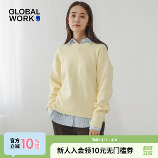 女2026春季 GLOBAL WORK 针织衫 文艺温柔风多色毛衣611262 新款