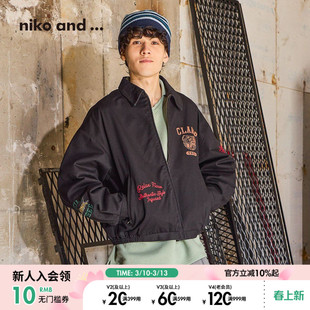 niko and ...夹克男2026春季新款街头刺绣潮流外套647744