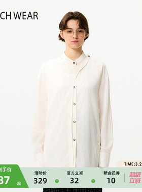 BUCH WEAR外套女2026春季新款宽松日系简约斜搭扣衬衫491864