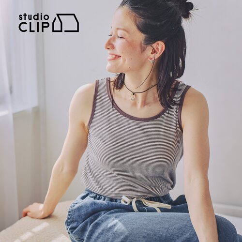 条纹卷边内搭背心 清爽消暑百搭