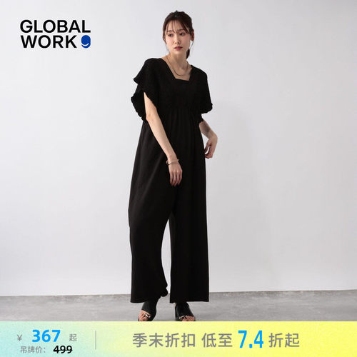GLOBAL WORK 连衣裤女2026夏季新款知性风深V气质连体裤678431