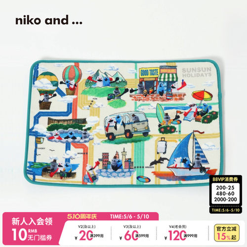 niko and ... PUPPET SUNSUN联名系列2025新款创意卡通地垫578541
