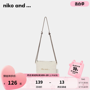 niko 小清新logo方形斜挎包295568 and...单肩包2024年春夏季