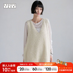 LOWRYS FARM针织衫女2026春季新款慵懒氛围感无袖v领上衣638101