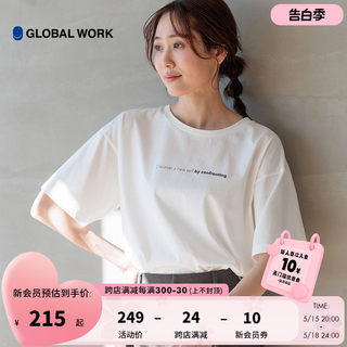 GLOBALWORK T恤女2024春夏新款休闲宽松字母圆领短袖上衣987156