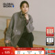 GLOBAL 两穿高领休闲通勤呢子大衣499658 新款 WORK 外套女2025冬季