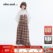 niko 棉质日系格纹吊带裙459422 新款 and ...连衣裙女2026春季