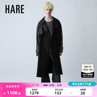 风衣厚外套595726 复古拼接设计感休闲长款 HARE外套男2025冬季 新款