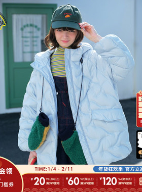 SEE YOU at PIZZA羽绒服女2025冬季新款泡芙连帽厚外套641329