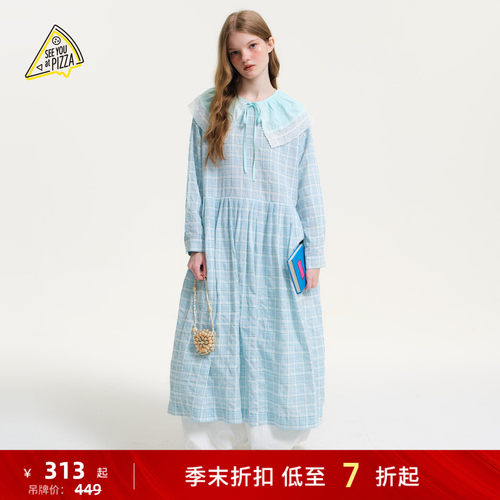 格纹长袖连衣裙 自带松弛温柔氛围