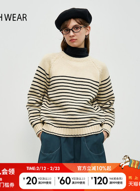 BUCH WEAR毛针织衫女冬季新款时尚条纹小清新日系毛衣323071