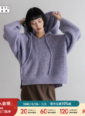 LOWRYS FARM毛衣女2025冬季新款宽松慵懒连帽针织长袖上衣581131