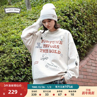 时尚 男女同款 字母印花加绒卫衣284641 EDDY上衣2025年冬季 FISHS