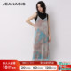 JEANASIS连衣裙女夏季 复古淑女风吊带裙两件套194160