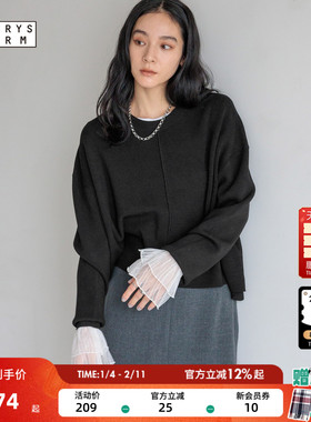 LOWRYS FARM毛衣女2025冬季新款纯色圆领长袖休闲针织衫600400