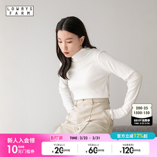 高领长袖 LOWRYS 极简日系修身 女2026春季 上衣345977 FARM打底衫