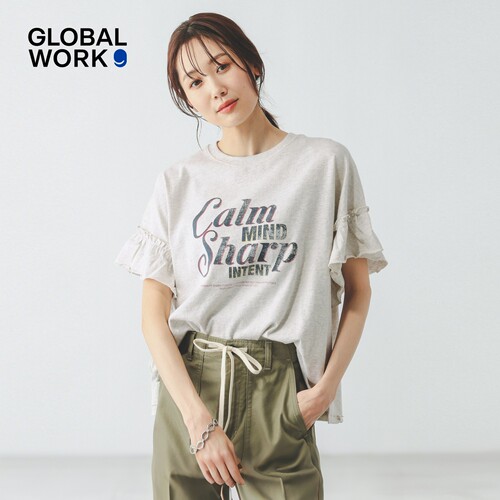 GLOBAL WORK T恤女2026夏季新款个性印花棉质短袖上衣663965