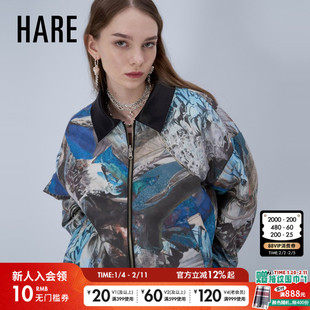 HARE晴诣系列2026春季新款短款个性男女同款两面可穿棉服634211