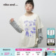 条纹假两件印花长袖 niko 新款 ...T恤女2026春季 上衣653964 and