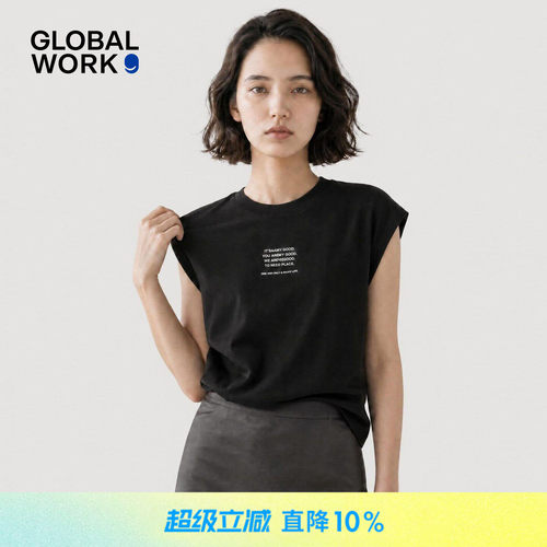 GLOBAL WORK 背心女2026夏季新款宽松字母外穿无袖上衣636808
