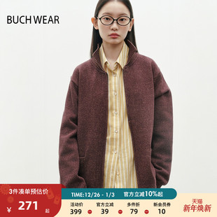 宽松休闲拉链翻领外衣323994 时尚 BUCH WEAR外套女2025年春秋新款