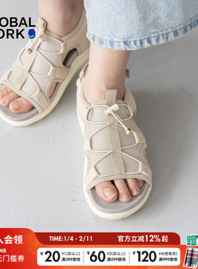 GLOBAL WORK休闲凉鞋女2025年夏季新款复古舒适露趾凉鞋323163
