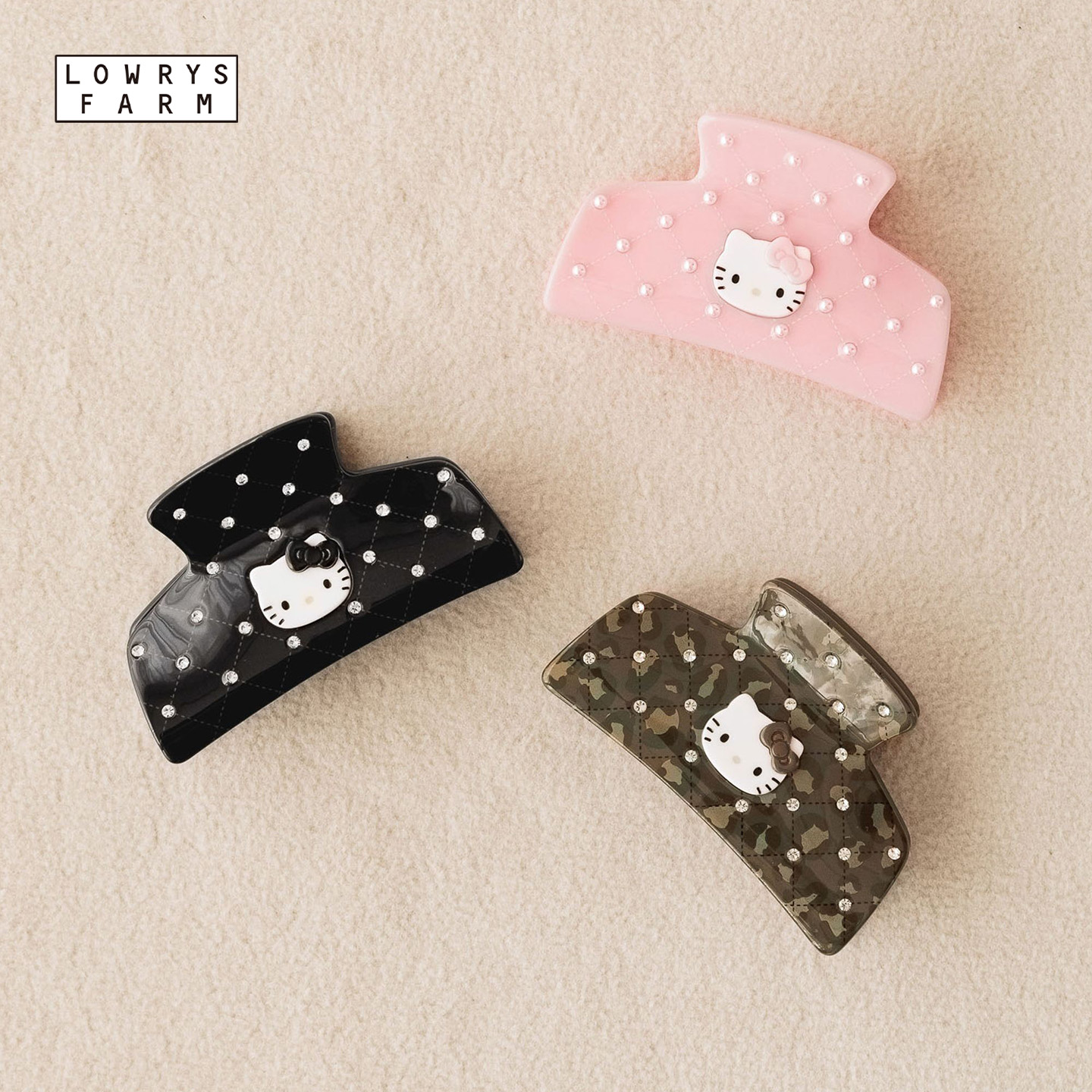 LOWRYS FARM Sanrio联名2025新款潮流Kitty创意鲨鱼发夹592861