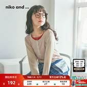 and ...T恤女2026春季 新款 niko 假两件撞色亨利领长袖 上衣631271