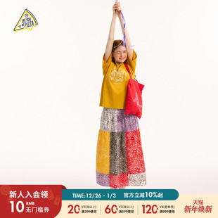 新款 SEE PIZZA半身裙女2025夏季 腰果花拼接半身裙572234 YOU