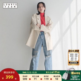 时尚 新款 流行气质宽松毛呢大衣116453 FARM外套女冬季 LOWRYS