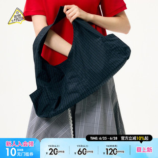 SEE YOU at PIZZA手提包女2025年新款日系格纹腋下包494513