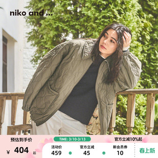 niko and ...外套女2025冬季新款正反两穿绗缝夹棉棉服290224