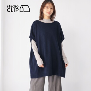 studio CLIP 针织衫女2026春季新款慵懒风落肩宽松针织马甲634858