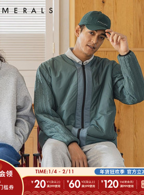NUMERALS夹克男2025冬季宽松复古运功休闲保暖无领厚外套909891