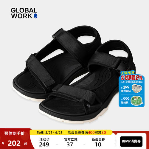 GLOBAL WORK 休闲鞋男2026新款夏日户外露趾平底凉鞋647330