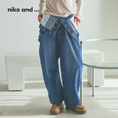 niko and ...NKJ连体裤女2026春季新款个性两穿牛仔背带裤631396