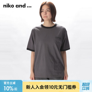 264719 niko and ...T恤女夏季 圆领小众日系休闲短袖