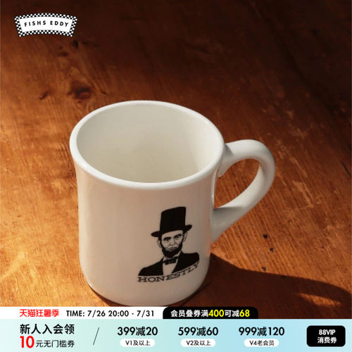FishsEddy陶瓷美式风咖啡杯