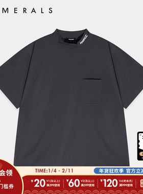 NUMERALS T恤男夏季新款字母印花休闲宽松日系短袖上衣126040