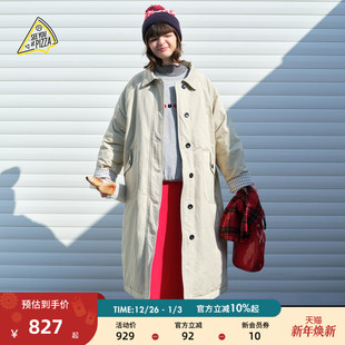 YOU 长款 新款 翻领风衣厚外套641338 PIZZA羽绒服女2025冬季 SEE