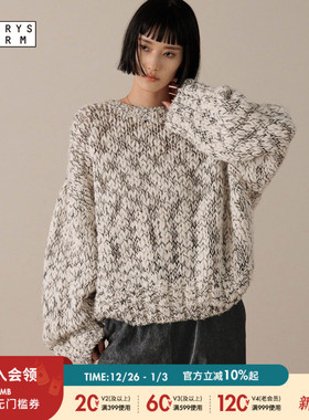LOWRYS FARM毛衣女2025冬季新款镂空慵懒宽松休闲编织衫593586