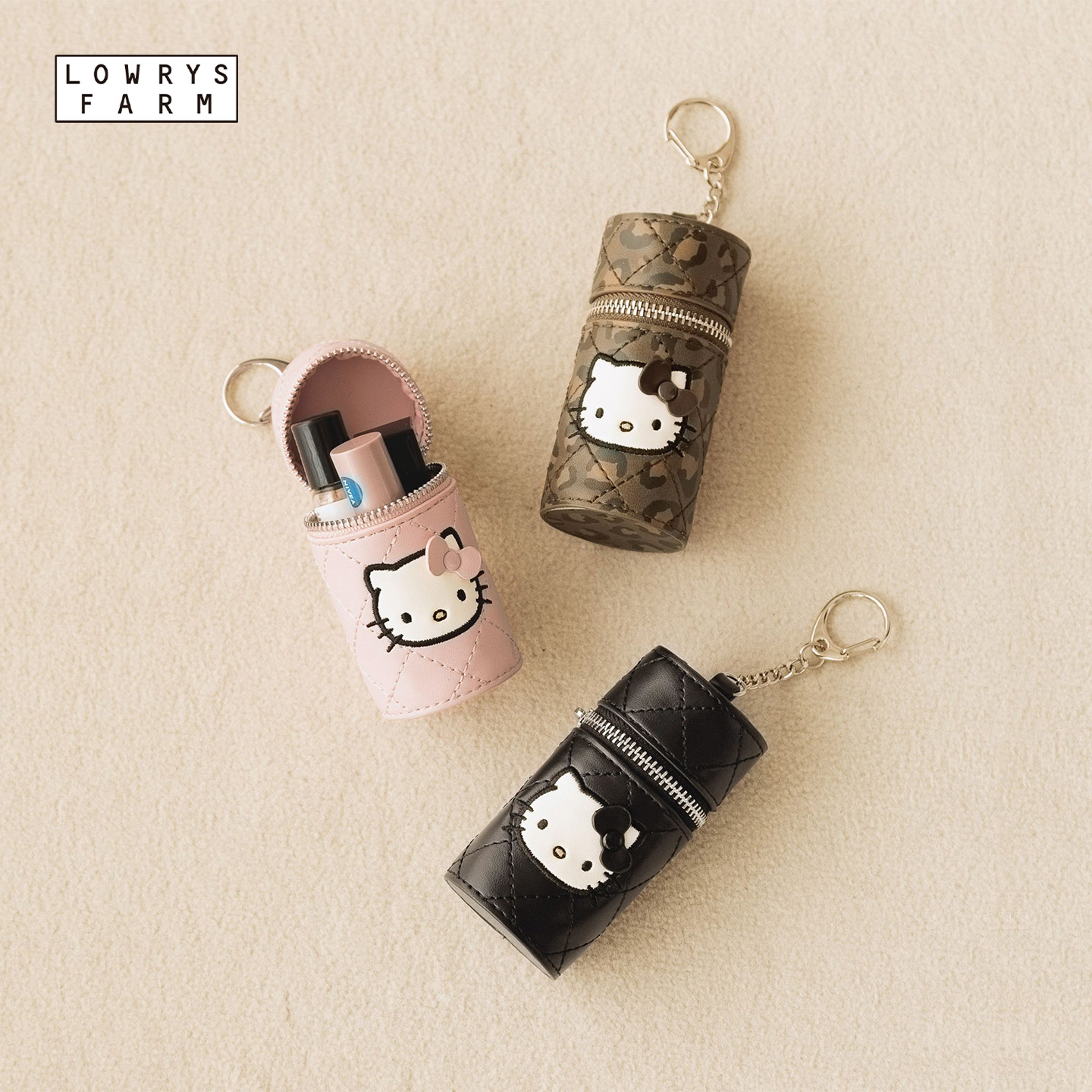 LOWRYS FARM Sanrio联名2025新款Kitty圆筒化妆包口红包580301