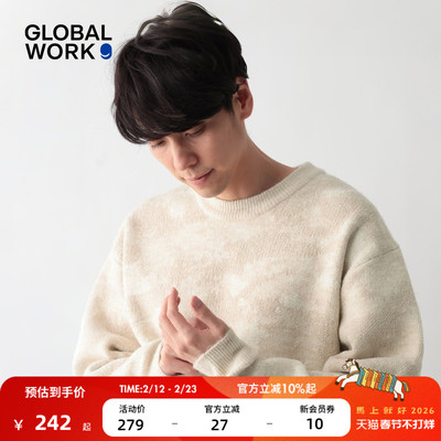 GLOBAL WORK 毛衣男2025冬季新款少年感休闲潮流套头针织衫581059