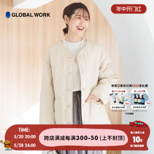 棉衣外套975883 宽松休闲绗缝可拆袖 WORK棉服女2024春新款 GLOBAL