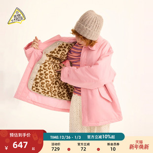 新款 SEE PIZZA棉服女2025冬季 2WAY内胆可拆卸厚外套605691 YOU