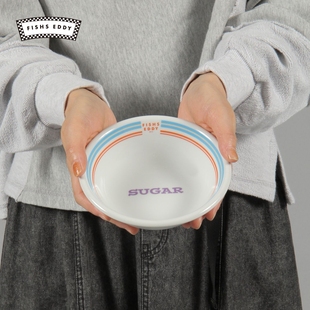 复古撞色条纹创意个性 餐具2025新款 家用碗600601 EDDY FISHS